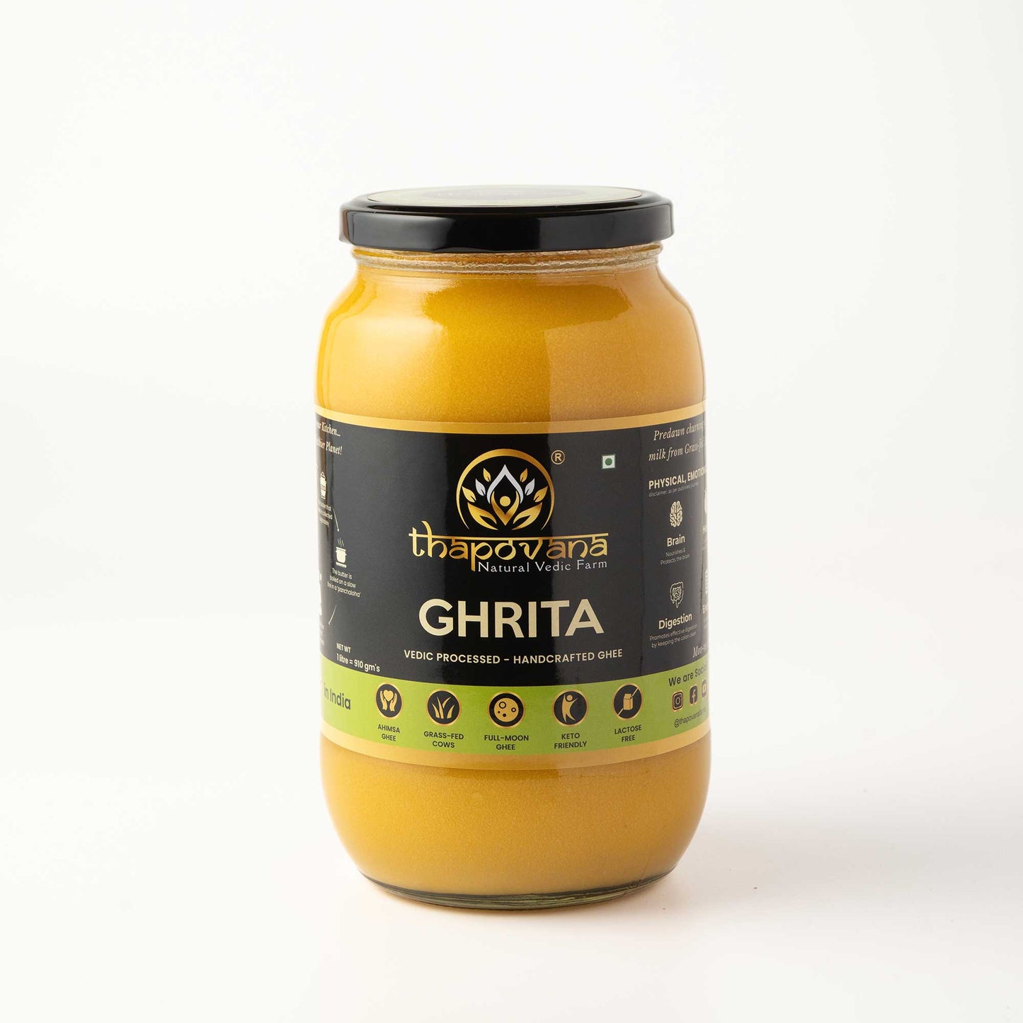 Vedic Ghee | Bilona | Organic | Full Moon - 1 LTR